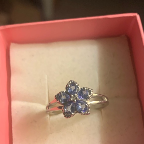 Genuine tanzanite sterling silver ring - Picture 2 of 6